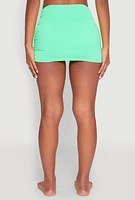 Womens Ruched Sarong Cover Up, Green, Size XL