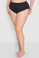 Womens Plus Size Tankini and Bikini Bottoms Set, Black, Size 12