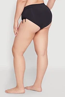 Womens Plus Size Tankini and Bikini Bottoms Set, Black, Size 12