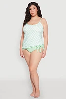 Womens Plus Printed Tankini and Bikini Bottoms Set,