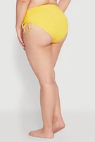 Womens Plus Size Printed Tankini and Bikini Bottoms Set, Yellow, Size 18