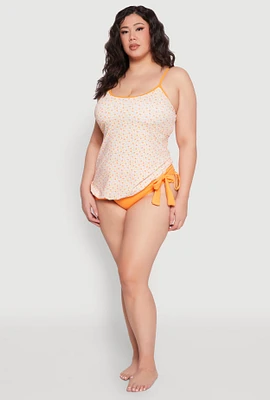 Womens Plus Printed Tankini and Bikini Bottoms Set, 12
