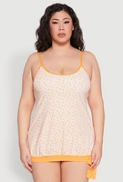 Womens Plus Printed Tankini and Bikini Bottoms Set, 12