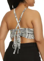 Womens Plus Size Bandana Print Tie Back Top, Multi, Size 1X