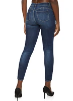 Womens WAX Five Pocket Solid Skinny Jeans, Blue,