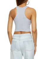 Womens Ribbed Racerback Cropped Tank Top, L