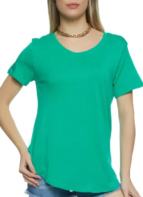 Womens Modal Scoop Neck Short Sleeve Tee, S