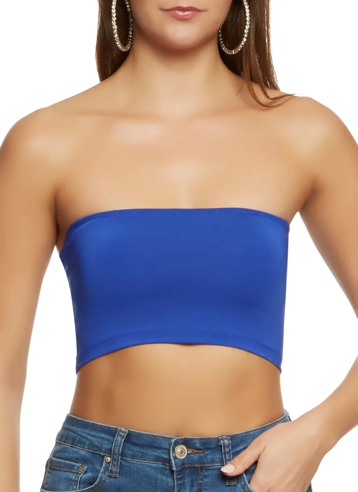 Womens Solid Spandex Tube Top,