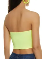 Womens Solid Spandex Tube Top, Green, Size M