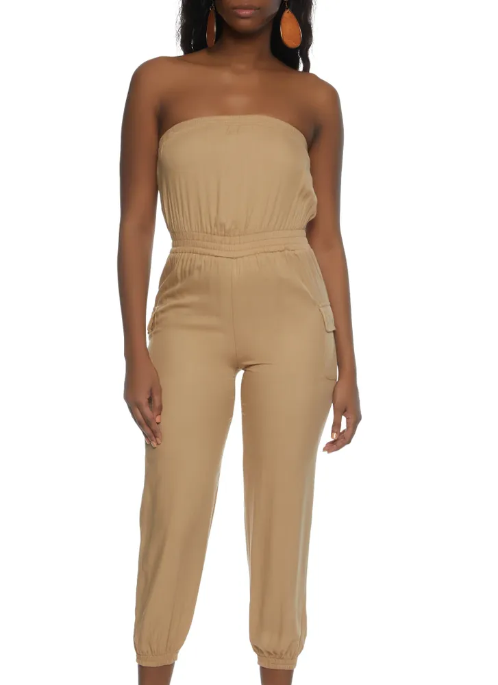 mineraal vuist overdrijving Rainbow Shops Womens Strapless Cargo Pocket Jumpsuit | Alexandria Mall