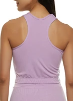 Womens Varsity Striped Racerback Tank Top, Purple, Size XL