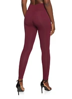 Womens Solid Wide Waist Leggings,