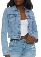 Womens WAX Basic Denim Jacket, Blue, Size M