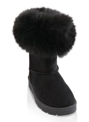 Womens Faux Fur Pom Pom Tall Boots, Beige, Size 10 | Rainbow Shops