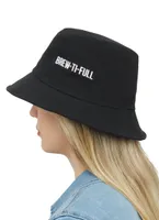 Womens Brew Ti Full Embroidered Bucket Hat, Black