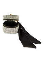 Rhinestone Studded Airpod Case Keychain, Black