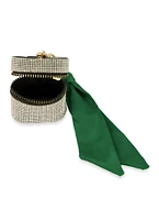 Rhinestone Studded Airpod Case Keychain, Green