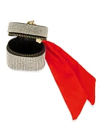Rhinestone Studded Airpod Case Keychain, Red