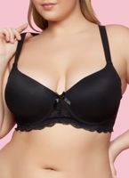 Womens Plus Size Black Plunge Bra, Black, Size 40DD