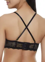 Womens Convertible Strap Plunge Bra, Black,