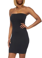Womens Rib Knit Mini Tube Dress,