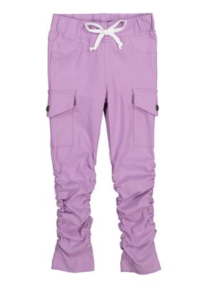 Little Girls Stacked Cargo Pocket Hyperstretch Pants, Purple, Size 4