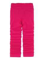 Little Girls Stacked Straight Leg Pants, Pink, Size 6