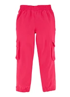 Little Girls Hyperstretch Cargo Joggers, Red, Size 6