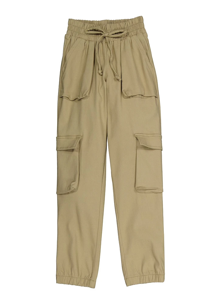 Girls Hyperstretch Cargo Pants, Khaki,