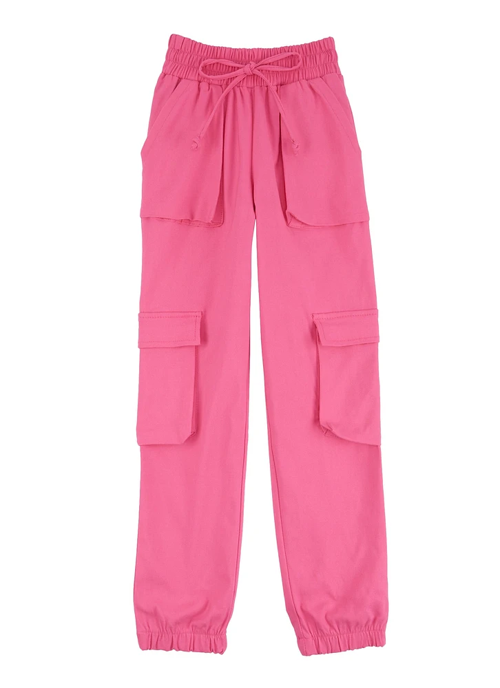 Girls Hyperstretch Cargo Pants, Pink,