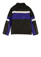 Little Girls Color Block All Star Moto Jacket, Black,
