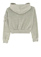 Girls Fleece Cargo Pocket Zip Front Hoodie, 7-8