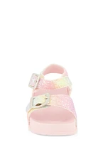 Womens Baby Girls Glitter Double Buckle Velcro Strap Sandals, Multi, Size 2