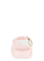 Womens Baby Girls Glitter Double Buckle Velcro Strap Sandals, Multi, Size 2