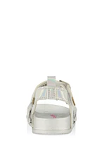 Womens Baby Girls Braided Band Velcro Buckle Strap Sandals, Silver, Size 2