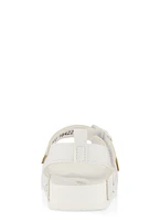 Womens Baby Girls Braided Band Velcro Buckle Strap Sandals, White, Size 2