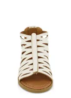 Womens Toddler Girls Cut Out Gladiator Sandals, White,