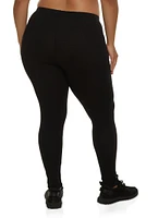 Womens Plus Basic High Waist Leggings, 1X