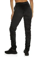 Womens Velour Stacked Joggers, Black, Size L