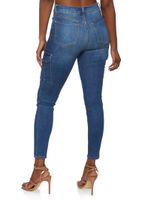 Womens WAX Cargo Pocket Skinny Jeans, Blue, Size 5