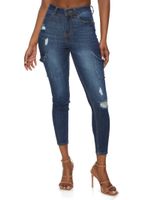 Womens WAX Cargo Pocket Skinny Jeans, Blue, Size 3