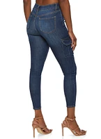 Womens WAX Cargo Pocket Skinny Jeans, Blue, Size 1
