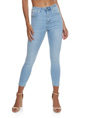 Womens WAX Basic High Waisted Skinny Jeans, Blue, Size 3