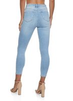 Womens WAX Basic High Waisted Skinny Jeans, Blue,