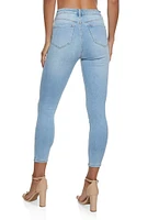 Womens WAX Basic High Waisted Skinny Jeans, Blue, Size 3