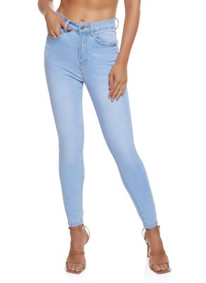 Womens WAX Basic Skinny Jeans, Blue,