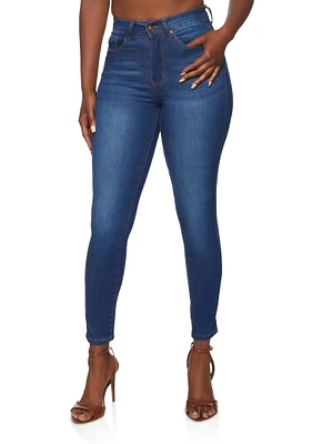 Womens WAX Basic Skinny Jeans, Blue,