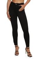 Womens WAX Basic Distressed High Waist Skinny Jeans, S
