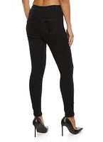 Womens WAX Distressed Frayed Skinny Jeans,
