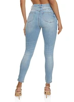 Womens WAX Cropped High Rise Skinny Jeans, Blue, Size 11